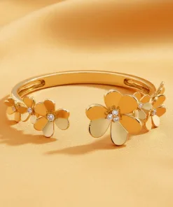 Flower Open Cuff Bracelet