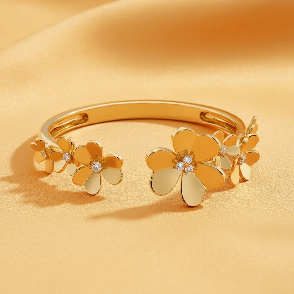 Flower Open Cuff Bracelet