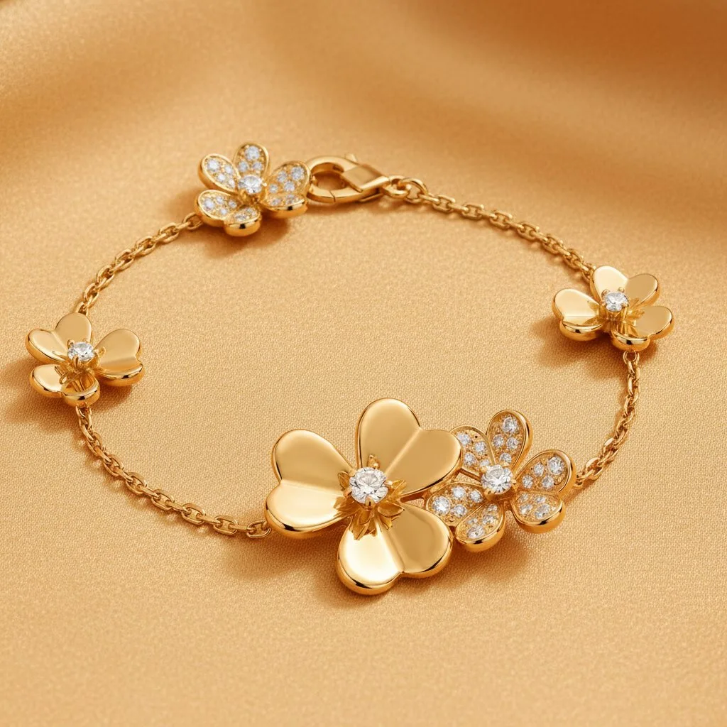 Gold-plated Flower Bracelet