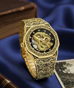 Men's Dragon Gold-Plated Watch