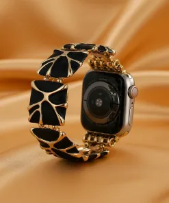 Black Enamel Stretch Smartwatch Band